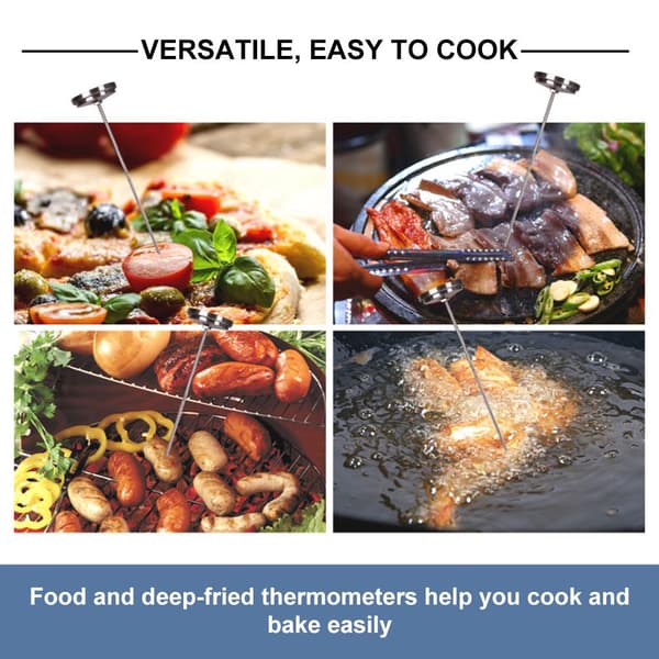 Stegetermometer i rustfrit stål til frituregryde, kyllingefryser, grilltemperaturmåler