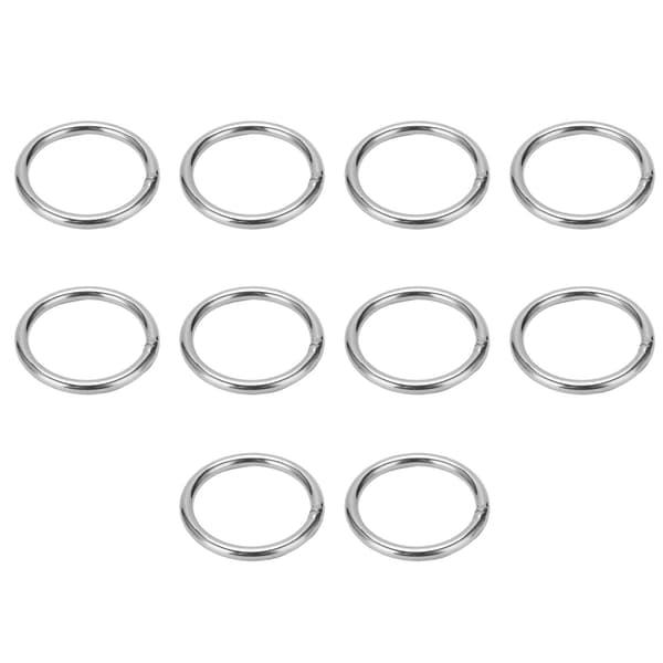 10 stk. svejsede ringe i rustfrit stål 4x40 mm multifunktionelle til camping, bælte og rigning
