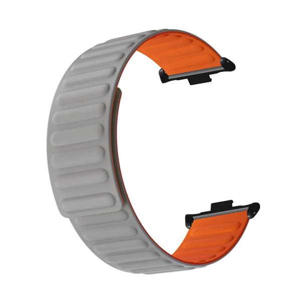 2-pack magnetiska silikonarmband för Mi Band 8 Pro, grå orange, säker stängning
