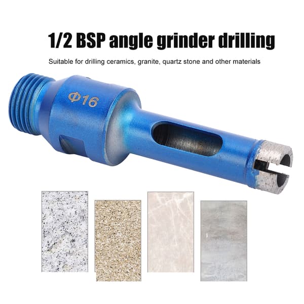 Diamant hulsav borebit 16 mm til fliser, marmor, granit, kvarts, sten, 1/2\" BSP gevind