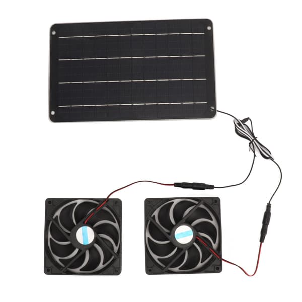 20W solpanel ventilatorsæt varmeudstødningsventilation dobbelt ventilator med afbryder til hønsehus drivhus hundehus