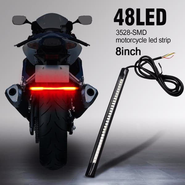 48SMD LED Motorcykel Lysstribe Til Baglygte Bremselys Blinklys