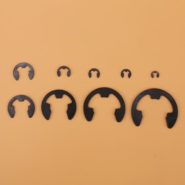 Sort Metal E-Clip Låsering Sortimentsboks - 300 stk (3mm-22mm)
