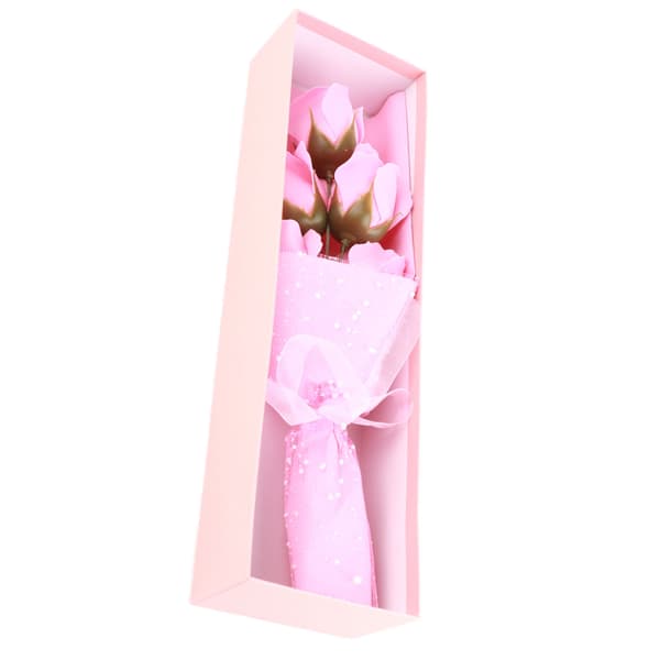 Simulerad Tvålrosor Blomsterbukett Presentförpackning för Mors Dag
