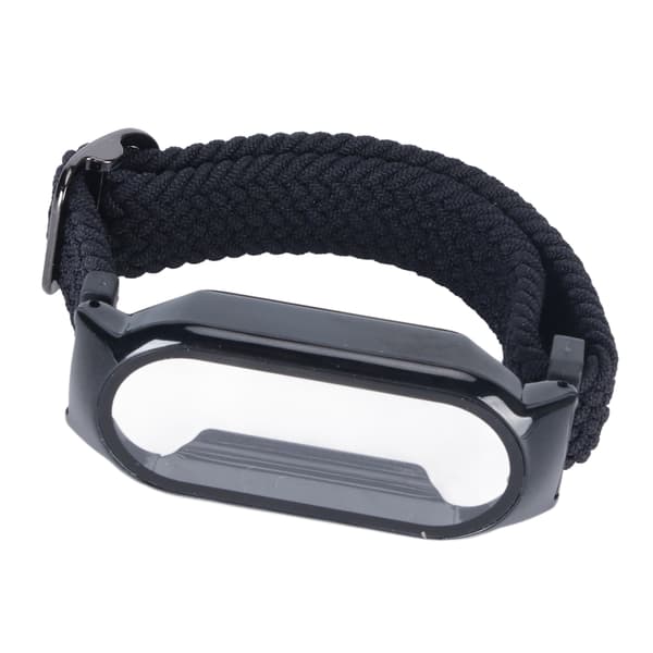 Sort erstatningsrem og beskyttelsesetui til Mi Band 7, sort rem + sort skærmcover sæt