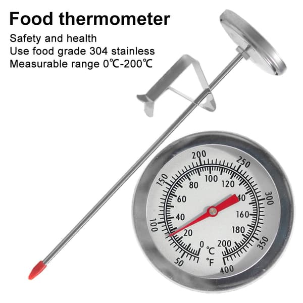 Stegetermometer i rustfrit stål til frituregryde, kyllingefryser, grilltemperaturmåler