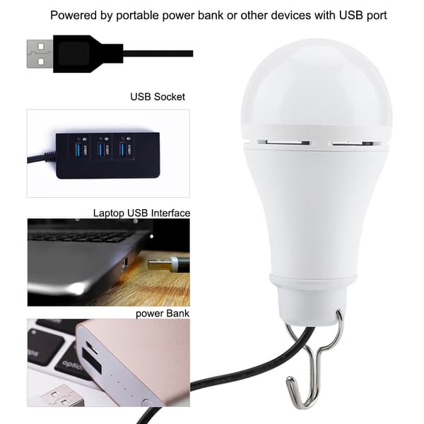 Udendørs bærbar USB LED-lanterne dæmpbar nødbelysning til camping