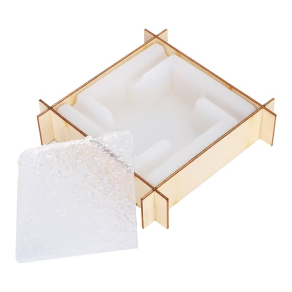 1 set askkoppsform DIY kristall epoxiform spegelyta silikon förvaringslåda + bas L