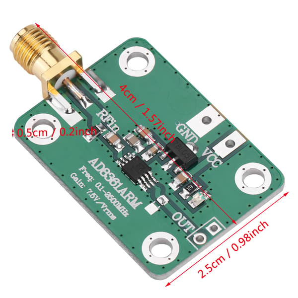 RF-effektdetektormodul AD8361, mikrobølgeamplitudesensor IC, 1-pak