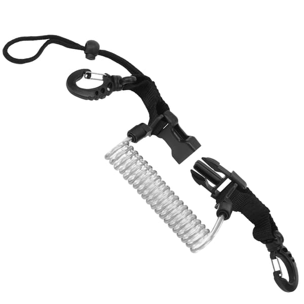 Grå ståltråd lindad anti-förlorad remkoppel med snäppspänne 60cm/8cm/3cm 1st för dykkamera