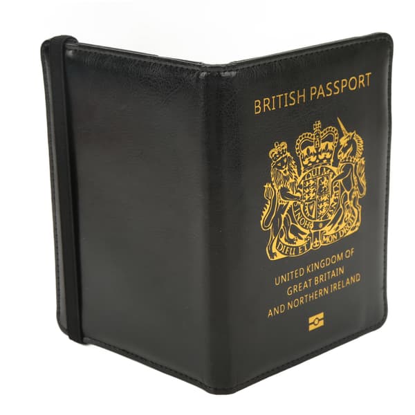 Storbritannien Pascover med Elastikbælte Multikort Tyverisikring Antimagnetisk Vandtæt Rejsepas Etui til ID-kort