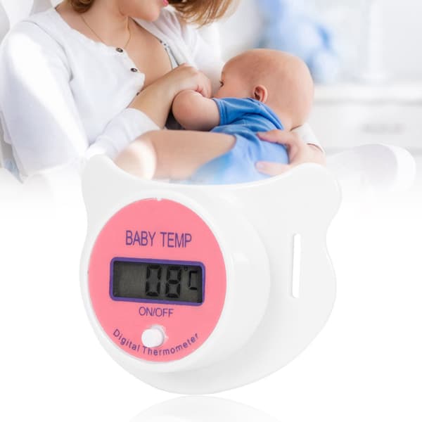 Digital Nappformad Lugnande LCD-termometer för Nyfödda, Rosa, Celsius
