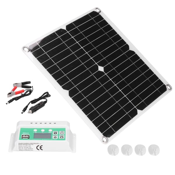 40W 18V Monokrystallinsk Silicium Fleksibelt Solpanel med 20A Solar Ladecontroller til Udendørs Brug
