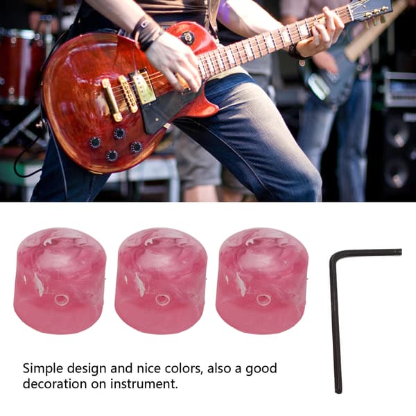 3st Rosa Elgitarr Kontrollrattar Sträng Potentiometer Set med Skiftnyckel för Basinstrument