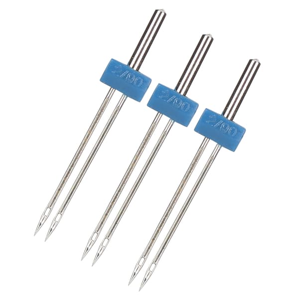3 stk. dobbeltnåle i rustfrit stål til trådning og hækling af sting, sytilbehør, 2 mm-3 stk./pose
