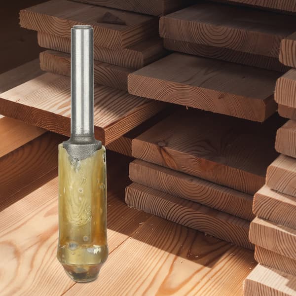 1/4\" suora jyrsinterä laakerilla 12mm, puuntyöstökarbidi