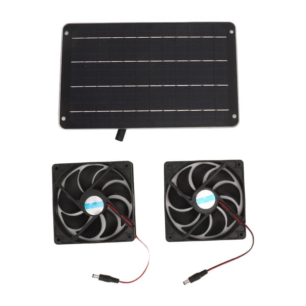 20W solpanel ventilatorsæt varmeudstødningsventilation dobbelt ventilator med afbryder til hønsehus drivhus hundehus