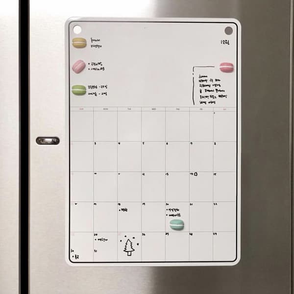Magnetisk Whiteboard Kalender Køleskab Planner Memo Board Månedlig Tidsplan med Magneter
