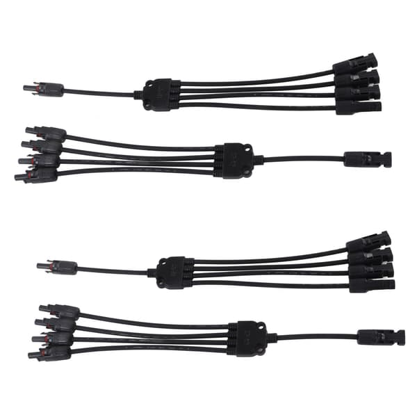 2-pak solcelle PV Y-gren parallelforbindelseskabel, han-hun-adapter, IP67 vandtæt, 1000V DC, LTY4