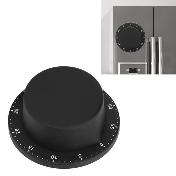 Magnetisk køkkentimer 304 rustfrit stål madlavningsur sort mekanisk stopur