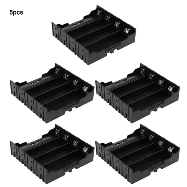 5-pak 18650 Batteriopbevaringskasseholder med hårde stifter, sort, til DIY-strømsystem