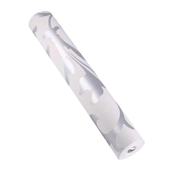 3D Präglad Nonwoven Sovrumstapet, Silver Vertikal Heminredningsrulle