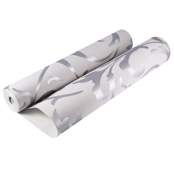 3D Präglad Nonwoven Sovrumstapet, Silver Vertikal Heminredningsrulle