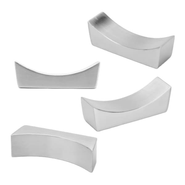 4-pack ätpinnar och bestickstöd i 304 rostfritt stål, båtformade, silver 5,9x1,8x1,7cm för hem, restaurang, bröllopsfest