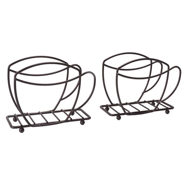 Servietholder i bronzejern, kaffekopformet borddispenser