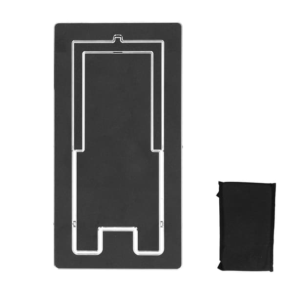 Justerbar skrivebords telefonholder foldbar aluminiumslegering tabletstativ sort til kontor