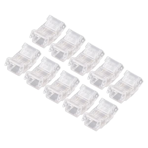 LED Strip Stik Sæt 2-ben Loddefri til 8mm COB LED Lys, 10-pak