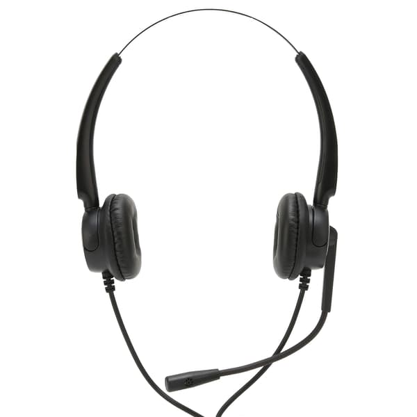 Support Headset med Støjreduktion 3,5 mm Jack Kablet Høretelefon til Call Center Kontor 1 stk ABS