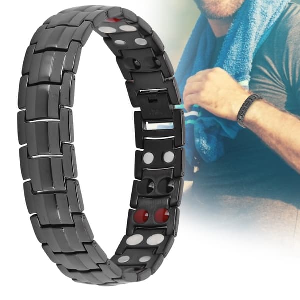 Magnetarmband för män Trötthetslindring Smärtlindring Hälsovård Svart