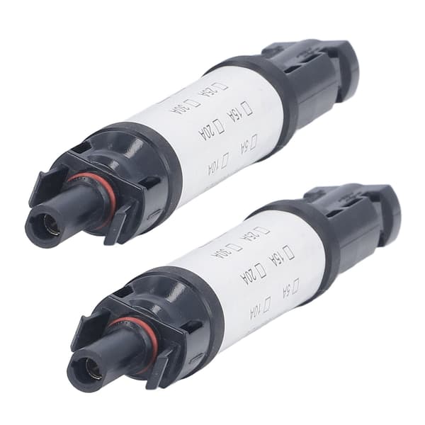 2-pak solcelle PV-stik IP68 UV-bestandig 1000V 15A inline sikring til solcellekabler