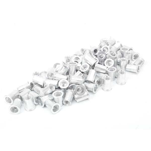 Vertikala blindnitmuttrar i aluminium med platt huvud - 100-pack