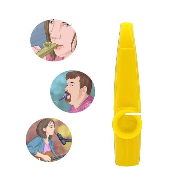 Plast Mini Bärbar Kazoo Ukulele Gitarr Kompis Lätt att lära sig musikinstrument (Gul)