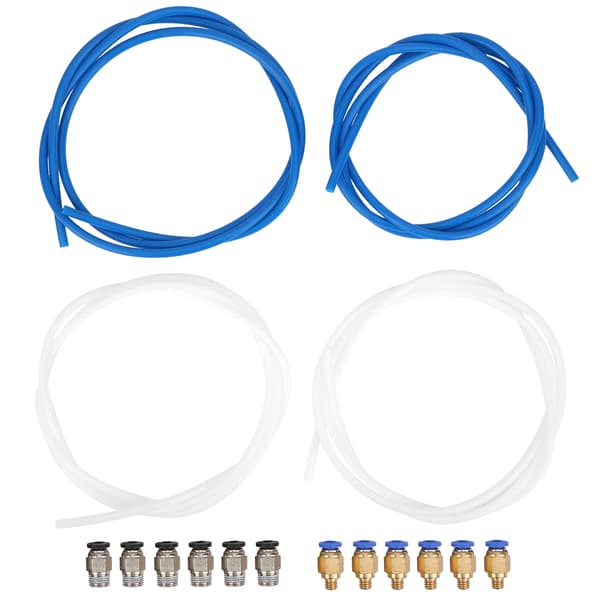 4 stk. PTFE-slange 6 stk. PC4-M6 fittings 6 stk. PC4-M10 koblinger 3D-printer dele sæt
