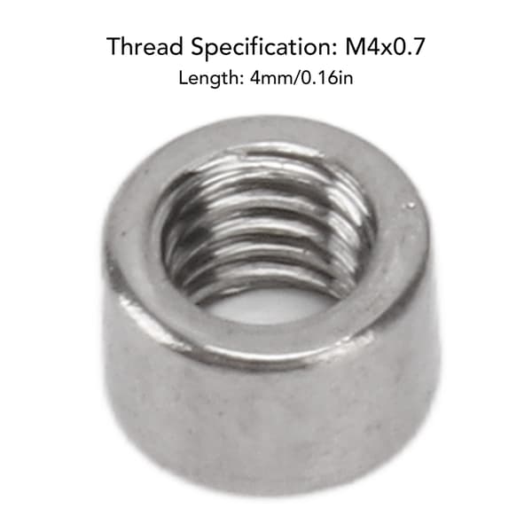 50 stk. M4x0.7 runde koblingsmøtrikker, 4 mm længde, 304 rustfrit stålforbindelse til reparationer