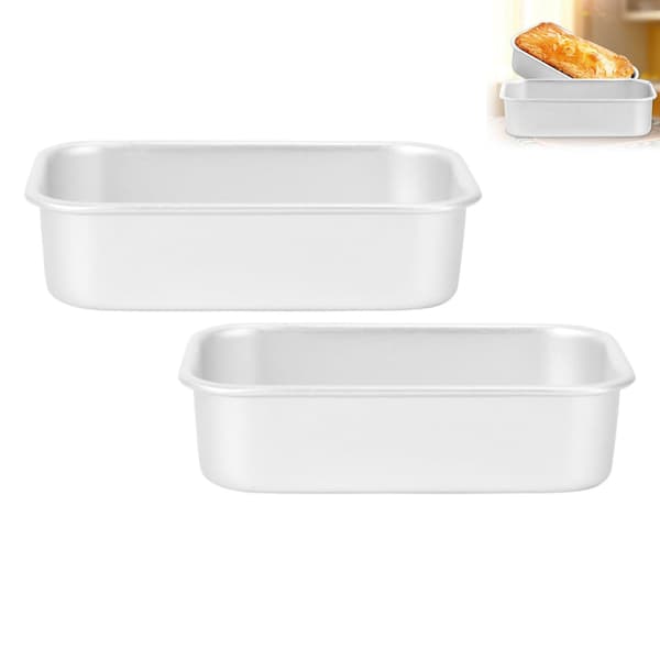 Rektangulär brödform - 2-pack - Bakform i aluminium för kaka, köttfärslimpa, glass & lasagne - Ugnssäker bakform