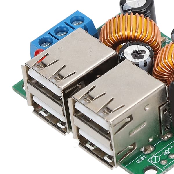 4-vejs USB-oplader modul Buck Converter DC 12V 24V 40V Step-Down til 5V 5A Strømforsyningskort