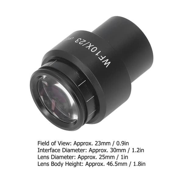 30 mm interface mikroskoplinse vidvinkel WF10X/23 justerbart dioptriokular med kappe