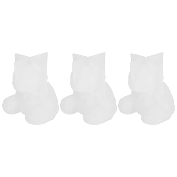 3 stk. bjørneformede harpiksstøbeforme 3D epoxy dyresilikoneform til dekoration