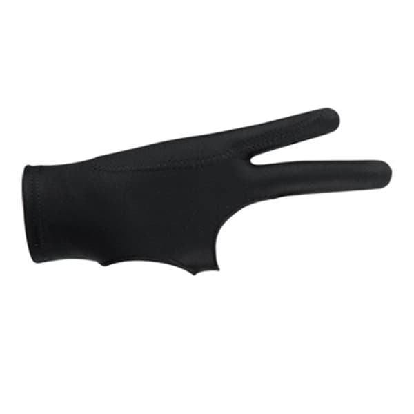 Åndbar Anti-Smudge Tegnehandske, 3-lags Kunstner Skitsehandske til Tablet, 2-fingers Design, Sort Medium