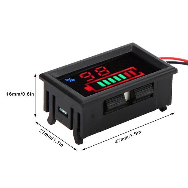 24V Blysyre Batteri Digital LED Voltmeter & Strømdisplay til Elbil, Dobbelt Spændings-/Elektricitetstester, 24V Batterimonitor