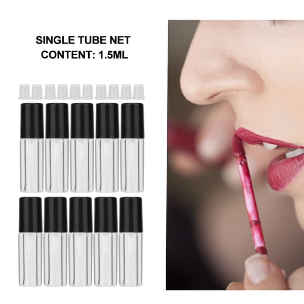 10 st 1,5 ml mini läppglansrör läppstift DIY läppglansbehållare tomma flaskor