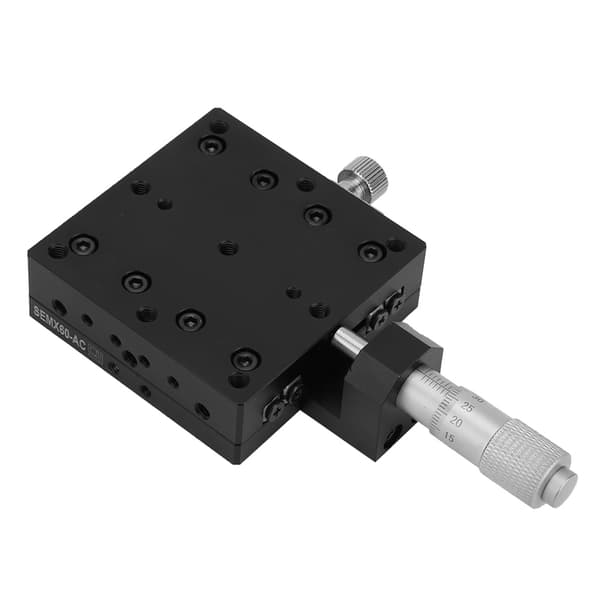 60 mm krydsrulle lineær scene, mikrometer manuel positioner, 60x60 mm laboratorieglas, finjustering