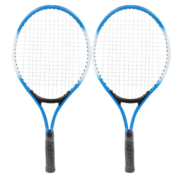 Ungdoms blå tennisracket i jernlegering til børn med træningsbold og mulepose