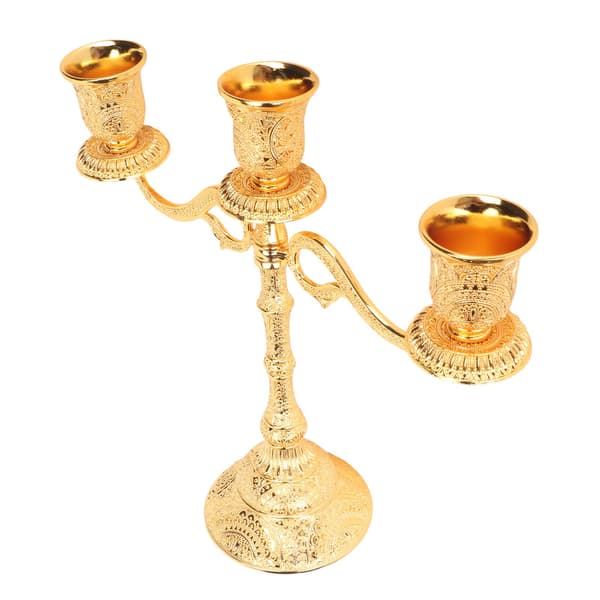 3-armad retro elegant ljusstake i legering för hem och restaurang