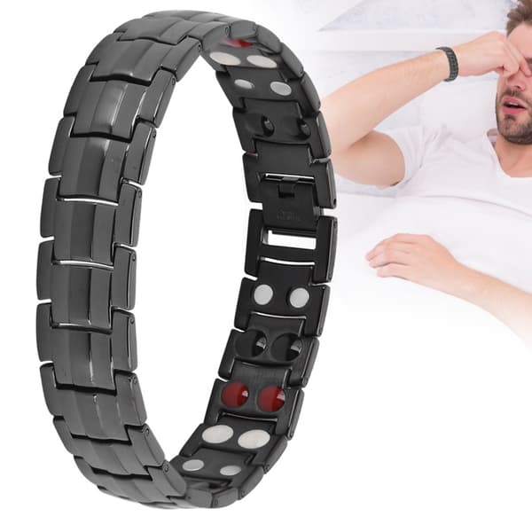 Magnetarmbånd til mænd, træthedslindring, smertelindring, sundhedspleje, sort