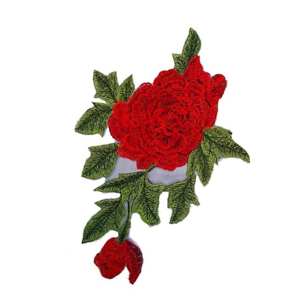 Rose Patch 10.2x7.1in Udsøgt tekstur Holdbar polyester Multifunktionel blomsterpatch til tøj taske sko